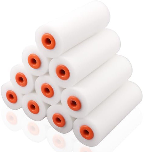 10 Pièces Rouleau Peinture Kit, 10 cm Petit Rouleau Peinture, Mousse Haute Densité, Rouleaux à Peinture, Muraux en Rouleaux Laqueur, Réutilisable Paint Roller pour La Décoration Murale, Plafond