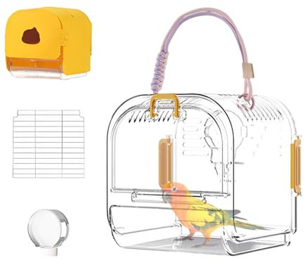 Vogeltransportbox Reisekäfig | Reisebox Für Wellensittiche Mit Herausnehmbarer Schublade | Tragbares Vogelheim Für Aras, Conures, Nymphensittiche, Sperlinge Und Wellensittiche