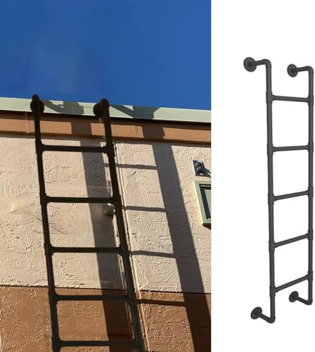 Scala di emergenza in metallo per uscita sul tetto, impermeabile, resistente alle intemperie, da appendere alla parete, con accessori, ideale per fughe in casa e accesso in soffitta