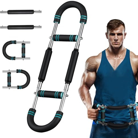 Twister Arm Trainer, Adjustable Spring Chest Expander and Forearm Strengthener, Triceps, Biceps, Shoulder, Back & Thigh Workout bar Equipment, Portable Upper Body Exerciser for Home Fitness