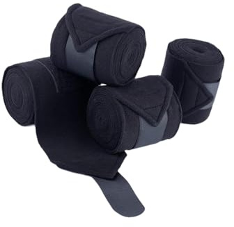 SZLIFE 4 Pezzi di Fasce per Le Gambe del Cavallo in Morbido Pile, Fasce protettive Professionali Traspiranti per Le Gambe del Cavallo, Cinghie per, Nero