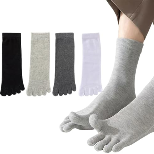 HABNI Calcetines Invisibles De Dedos Hombre 4 Pares Calcetines De Cinco Dedos Tobilleros De Algodón Calcetines Para Correr De Cinco Dedos Para Hombres Calcetines De Deporte De Corte Bajotalla 39-45
