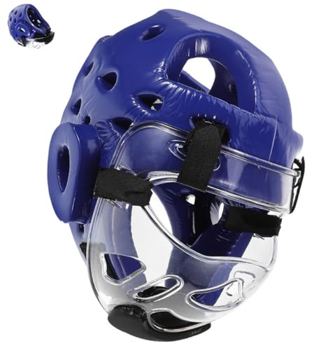 SHERCHPRY Casco da Taekwondo e Karate per Ragazzi Protezione Facciale Completa, Imbottitura in Schiuma ad Alta Densità, Traspirante e Leggero, per Allenamento, Sparring e Competizioni