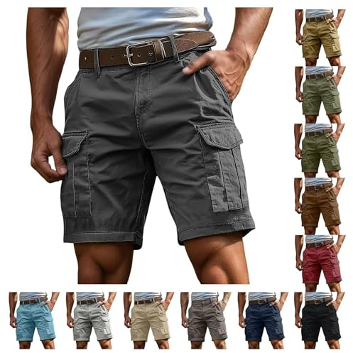 Générique Short Cargo Homme Bermuda Homme Shorts Et Bermudas Travail Coton Ceinture Elastique Boardshort Grande Taille Pantalon Court 2026