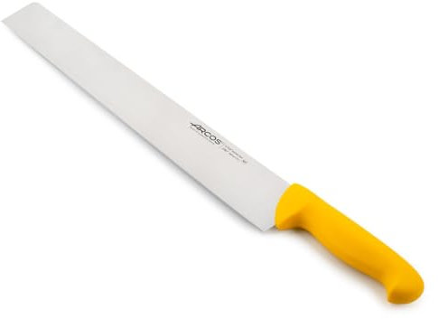 Arcos Serie 2900 - Coltello Salami Coltello Formaggio - Lama Acciaio Inossidabile Nitrum 360 mm - Manico Polipropilene Colore Giallo