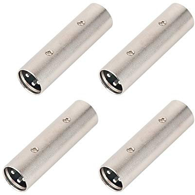 VANDESAIL XLR Gender Changer, 3 Pin XLR Adapter Coupler Male to Male 4 Pack