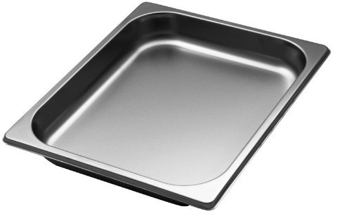 GST1/2P040 Contenitore Gastronorm 1/2 h40 mm in acciaio inox AISI 304 Certificato Moca Prodotto Italiano dim.cm 32,5x26,5x4h
