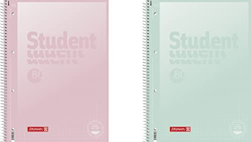 BRUNNEN Collegeblock Premium Student „Pastell“ | A4, Lineatur 28, 80 Blatt, sortiert