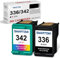 SMARTOMI 2er-Pack 336 342 Tintenpatronen remanufactured für HP 336 342 Tinte für die Nutzung mit Druckern der HP Deskjet 5420 5420v 5432 Officejet 6310 Photosmart 2570 2573 2575a PSC 1507 1510 1510s