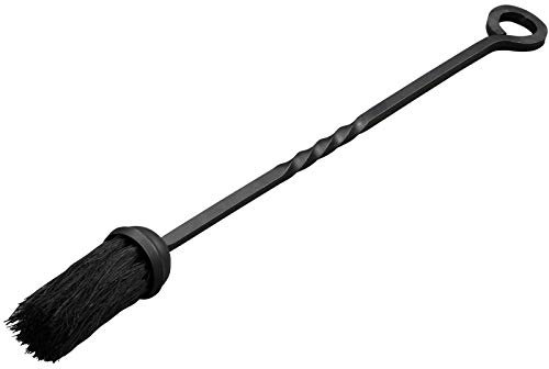 Fireplace Tools Poker Shovel Brush Tongs Fork Chestnut Roaster Black Cast Iron Fireside Companion Set (Brush)