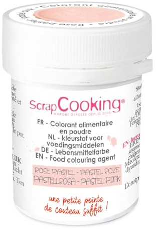 SCRAP COOKING - Colorant Artificiel en Poudre Rose Pastel 5 g - Ingrédient Pâtisserie Professionnel pour Gâteaux, Crèmes, Entremets, Macarons, Biscuits - Fabriqué en France - 4053
