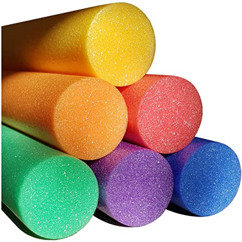 EXPLORER Poolnudel Schwimmnudel 160x7 cm aus PU-Schaum Pool-Noodle Schwimm-Noodle zum Schwimmen Planschen (6 Stück, Sortiert)