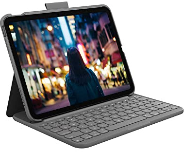 Logitech Slim Folio Keyboard Case for iPad (10th gen & A16) with Integrated Bluetooth Wireless Keyboard