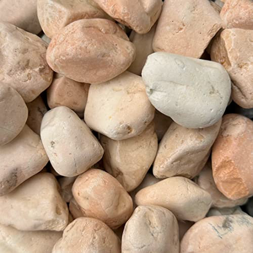 Sassi Ciottoli Decorativi Color Rosa Corallo per Giardino Aiuole Vasi da Esterno Granulometria 25-40mm Confezione 25kg