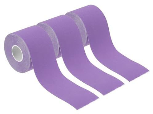 PATIKIL 16,4 Pieds x 2 Pouces Tape Sport Bande Kinesiologie Ruban pour Cerceau Aérien, 3 Rouleaux de Ruban Adhésif Athlétique Antidérapant pour Yoga, Gymnastique, Sports, Violet