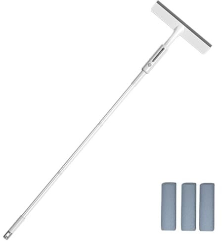 Escobilla de goma para limpieza de ventanas con spray y 3 almohadillas, limpiador de ventanas de doble cara, montaje desmontable de niebla de doble cara, fregona de limpieza de vidrio
