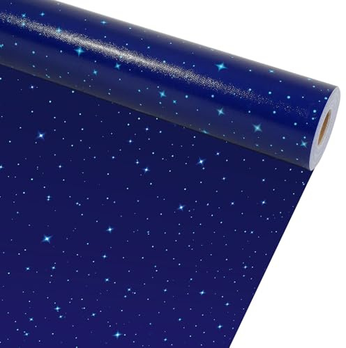 Outer Space Bulletin Board Roll Reusable Waterproof Erasable Blue Night Sky Board Galaxy Fabric Bulletin Board Fadeless Night Sky Background Galaxy Poster for Classroom Decor Wrap Craft 15.5 x20ft
