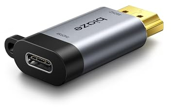 biaze ZH288 USB C Buchse auf HDMI Stecker Adapter, 4K@60Hz 2K@120Hz Unidirektional Konverter HDMI Adapter Anschluss von Tablets oder Laptops mit HDMI Ausgang an einen Type C Monitor, Plug and Play