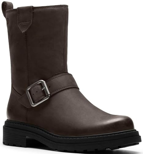 Clarks Women's Orinoco3 Bay Leather Ankle Boot, Dark Grey Leather, Size 7.5