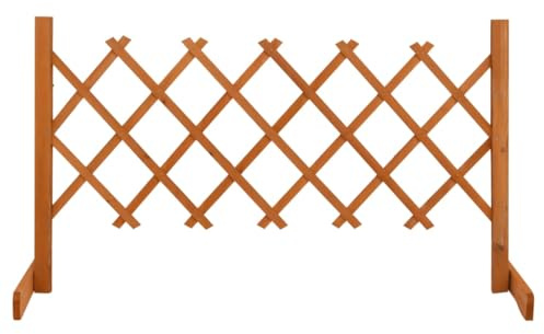 Clôture de jardin en bois de sapin massif - Orange - 120 x 60 cm - Extensible - Treillis métallique résistant aux intempéries - Fil de volière - Grille de souris - Grille de jardin pour plantes