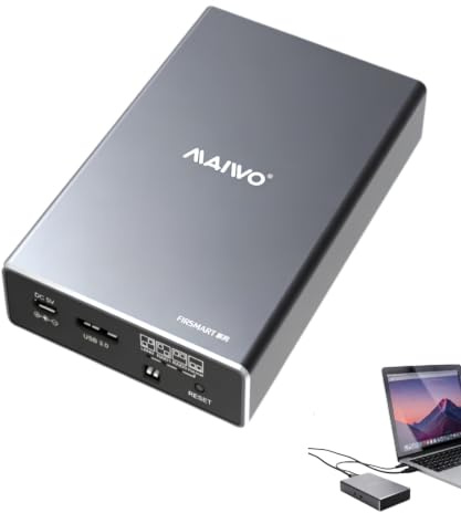 Ticfox Caja Raid de Dos bahías para SSD y HDD SATA de 2,5, USB 3.0 Gen 2, 5 Gbps, Raid 0/1/JBOD/PM, 12 TB de Capacidad, Caja Externa de Aluminio para Disco Duro