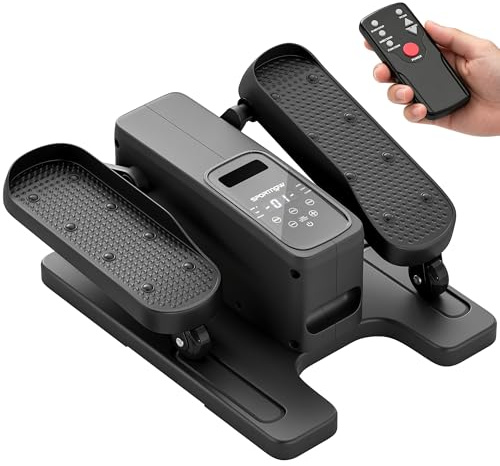 SPORTNOW Mini Ellittica da Scrivania, Pedaliera Elettrica per Anziani con Modalità Manuale e Automatica, 12 Velocità Regolabili, Stepper Portatile con Telecomando e Monitor LED per la Casa