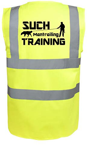 Mantrailing Warnweste Hundesport Sicherheitsweste Suchteam (Motiv 1) (M, Neongelb)