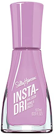 Sally Hansen Insta-Dri - Esmalte de uñas ligero para viajes, secado rápido en 60 segundos, larga duración, sin rayas, acabado brillante, fórmula 3 en 1, capa base y capa superior integradas, 0.33
