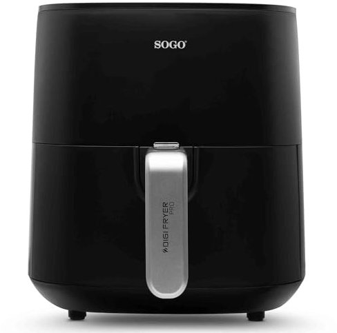 Sogo Freidora de Aire con Capacidad de 5,5L con 8 Modos de Cocina e Inluye Recetario – Air Fryer con Control de temperatura 80-200°C y 1700W de Potencia – Airfryer con Pantalla Táctil de Control