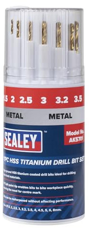 Sealey HSS Titanium Drill Bit Set 11pc - AK5701