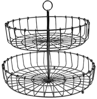 ZGFHLI Cesta De Frutas Antideslizante De Acero Inoxidable Redonda con 2 Niveles Dorada para Escritorio Cesta Múltiple De Almacenamiento En La Cocina Frutero Que Ahorra Espacio,A