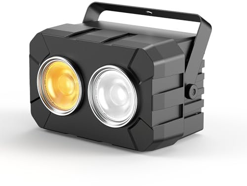 Rtktoup 150W COB Projecteur Par LED, 2 en 1 Blanc Froid/Chaud Lumière de Scène avec DMX512/Stroboscopique, 3200K–6500K Éclairage de Scène pour Théâtre Photographie Mariage Éclairage Public