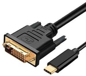 Cable USB C a DVI de 1,8 m, 4K Cable USB tipo C [Thunderbolt 3/4] a DVI compatible 1080p 60Hz Conector plateado, compatible con MacBook Pro/MacBook USB-C, iMac, Surface Book 2 y Pixelbook