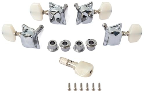 HOMOCONO de Afinación Semicerradas Mejora el Cuerdas para Banjo de Metal Plateado con 4 Casquillos y Accesorio Adecuado para Músicos