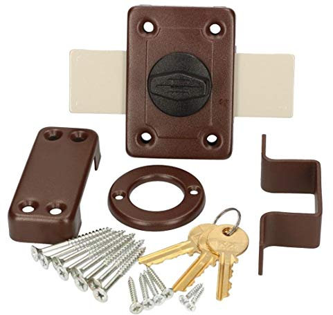 KOTARBAU® Serrure à visser - 140 mm - Serrure de porte supplémentaire - Serrure de garage marron