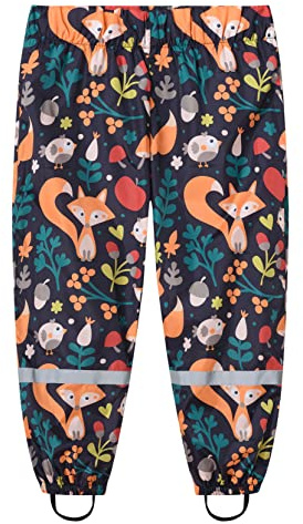 Happy Cherry - Pantalones de lluvia para niños, impermeables, cortavientos, para primavera, verano, otoño, invierno, pantalones de barro para deportes al aire libre, con rayas reflectantes, Zorro