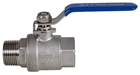 JIVTO Stainless Steel Ball Valve 1 Inch BSP,Male to Female, Full Port Valve for Gas, Oil, Liquid, Water.