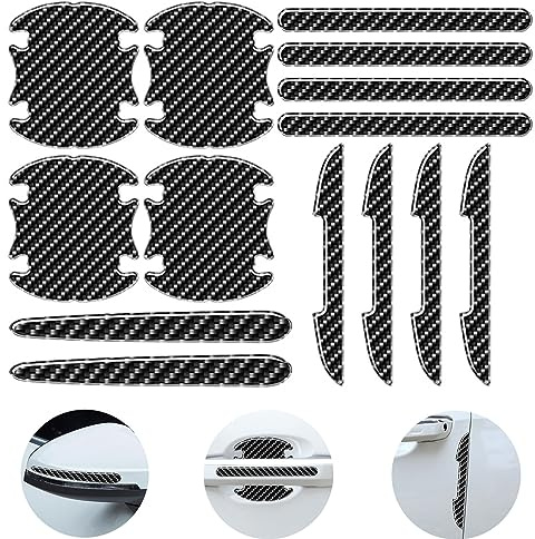 14 Pièces Film Autocollant Poignée Portière Voiture, Autocollants de Protection pour Porte de Voiture Protection de Bord de Portière Protecteurs de Peinture Universel pour Divers Véhicules