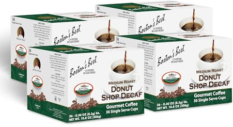 Boston’s Best - Hearty Donut Shop Decaf Medium Roast Coffee, Delicious Gourmet Compatible with Keurig Coffee Maker - 144 Count (Pack of 1)