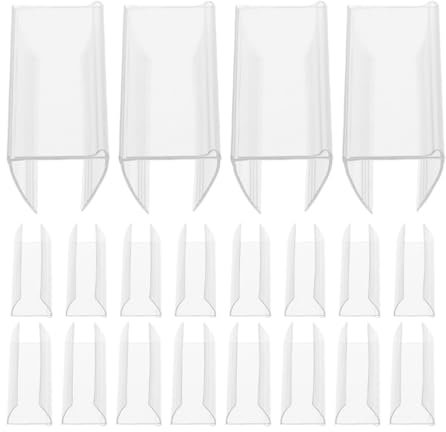 NUOBESTY 20 Stücke Bewegliche Etikettenhalter Kunststoff Transparent Preisschildhalter zum Klemmen Preisetiketten Preisschilder Halter Label Display Inhaber für Supermarkt Holzregal