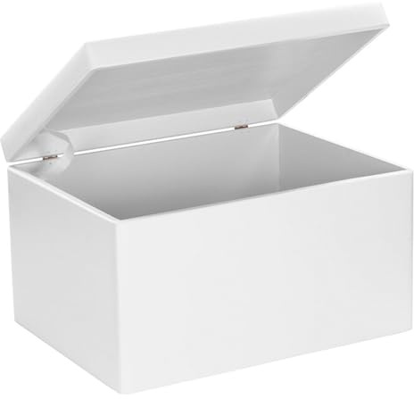 LAUBLUST Scatola in legno con coperchio - 40x30x24cm, bianco, FSC® - Scatola portaoggetti | Scatola dei ricordi | Confezione regalo e artigianato