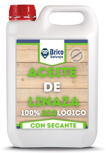 Huile de lin pour le bois avec séchant | Brique, terrazzo, tuile | Nutrition | Écologique (5 litres)