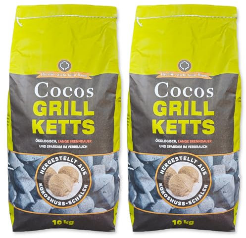 20kg Cocos Premium Grillbriketts aus Kokosschalen „Made 4 BBQ“ Kohle Holzkohle für Kugel-& Holzkohlegrill ideal für Dutch Oven Smoker Briketts Grill Kohle + 1kg Gratis | Energie Kienbacher (20kg)