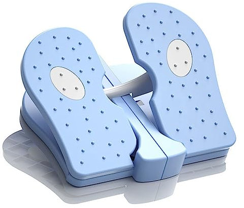 Fuß Stepper Maschine, Nylon Mini Stepper Übungstrainer Faltbares Fußpedal Trainingsgerät Beintrainer für den Heimgebrauch (Blau)