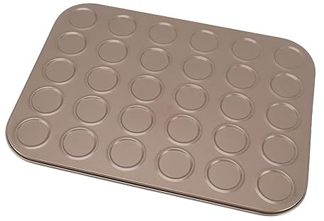 aqxreight Muffinspanna Macaron Bakform Pan Muffinsplåt Bakform Kolstål för Ugnsbakning Guld 30 Hål Bakning Av Formen för Smörjning Av Matkvalitet en Väl Släpper Beläggning (30 hål)