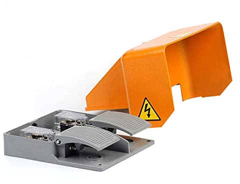 Yunseity YDT1-18 Dubbelfotpedalbrytare med Skal Av Aluminiumlegering, Industriell Självåterställningskontroll med 10A 380V-klassificering för Känslig Respons och Stabilitet