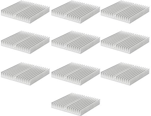Unxuey Aluminum Heatsinks 60mm x 60mm x 10mm, Pack of 10