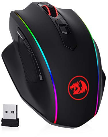 Redragon M686 Mouse da gioco wireless, mouse gamer cablato/wireless a 16000 DPI con sensore professionale, potenza durevole di 45 ore, macro personalizzabile e retroilluminazione RGB