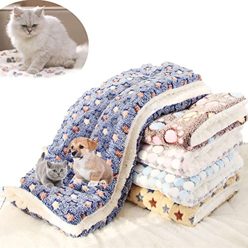 HAGUAN Gemütliche, beruhigende Katzendecke, selbstheizendes Haustierkissen, kein Strom, beheiztes Katzenbett, waschbar, ultraweiche HundeKatzenbettmatte, Katzendecken für IndoorKatzen,