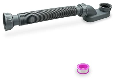 Nahntaipy Low Profile 1 1/2 P Trap Bathtub Shower Drain Pipe, Flat P Trap Freestanding Tub Drain for Bath